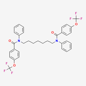 molecular formula C35H32F6N2O4 B14512199 N,N'-(Heptane-1,7-diyl)bis[N-phenyl-4-(trifluoromethoxy)benzamide] CAS No. 62578-23-8