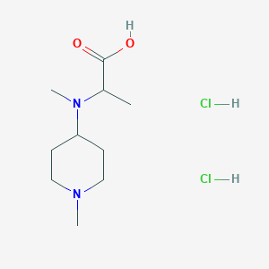 molecular formula C10H22Cl2N2O2 B1451225 2-[Methyl-(1-methyl-piperidin-4-YL)-amino]-propionic acid dihydrochloride CAS No. 1396965-09-5