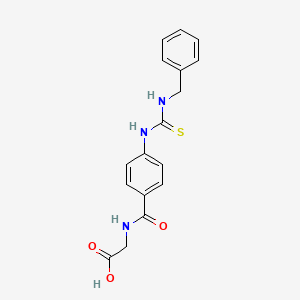 molecular formula C17H17N3O3S B14512323 N-{4-[(Benzylcarbamothioyl)amino]benzoyl}glycine CAS No. 62904-05-6