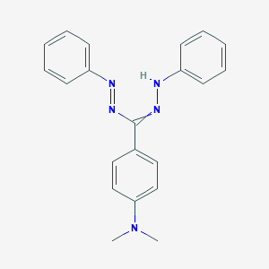 molecular formula C21H21N5 B14512358 N,N-Dimethyl-4-{[(E)-phenyldiazenyl](2-phenylhydrazinylidene)methyl}aniline CAS No. 62732-23-4