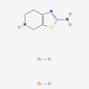 molecular formula C6H11Br2N3S B1451236 4,5,6,7-Tetrahydro[1,3]thiazolo[5,4-c]pyridin-2-amine dihydrobromide CAS No. 1184964-76-8