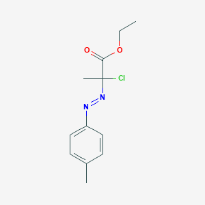 molecular formula C12H15ClN2O2 B14512372 Ethyl 2-chloro-2-[(E)-(4-methylphenyl)diazenyl]propanoate CAS No. 62639-07-0