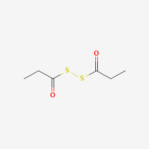 molecular formula C6H10O2S2 B14512375 Disulfide, bis(1-oxopropyl) CAS No. 62652-55-5