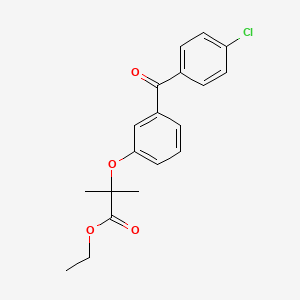 molecular formula C19H19ClO4 B14512397 Ethyl 2-[3-(4-chlorobenzoyl)phenoxy]-2-methylpropanoate CAS No. 62809-68-1