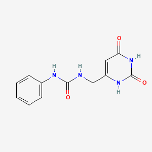 molecular formula C12H12N4O3 B14512449 N-[(2,6-Dioxo-1,2,3,6-tetrahydropyrimidin-4-yl)methyl]-N'-phenylurea CAS No. 62776-18-5