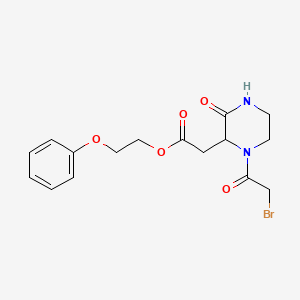 molecular formula C16H19BrN2O5 B1451245 2-Phenoxyethyl 2-[1-(2-bromoacetyl)-3-oxo-2-piperazinyl]acetate CAS No. 1219272-05-5