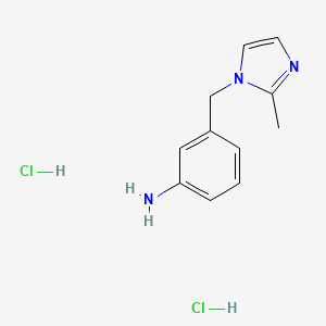 molecular formula C11H15Cl2N3 B1451249 3-[(2-methyl-1H-imidazol-1-yl)methyl]aniline dihydrochloride CAS No. 1185299-68-6