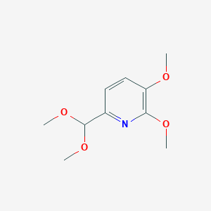 molecular formula C10H15NO4 B1451250 6-(Dimethoxymethyl)-2,3-dimethoxypyridine CAS No. 1142191-61-4