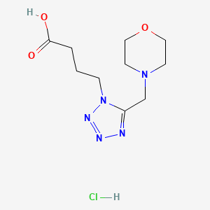 molecular formula C10H18ClN5O3 B1451251 4-[5-(Morpholin-4-ylmethyl)-1H-tetrazol-1-YL]-butanoic acid hydrochloride CAS No. 1185295-22-0