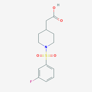 molecular formula C13H16FNO4S B1451252 [1-(3-Fluoro-benzenesulfonyl)-piperidin-4-yl]-acetic acid CAS No. 1171916-94-1