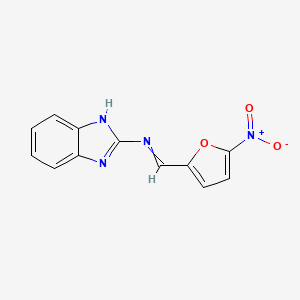 molecular formula C12H8N4O3 B14512535 N-(1H-Benzimidazol-2-yl)-1-(5-nitrofuran-2-yl)methanimine CAS No. 62998-99-6