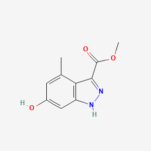 molecular formula C10H10N2O3 B1451254 6-Hydroxy-4-methyl-1H-indazole-3-carboxylic acid methyl ester CAS No. 1352397-72-8
