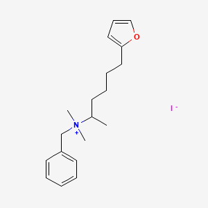 molecular formula C19H28INO B14512555 Benzyldimethyl(5-(2-furyl)-1-methylpentyl)ammonium iodide CAS No. 63446-18-4