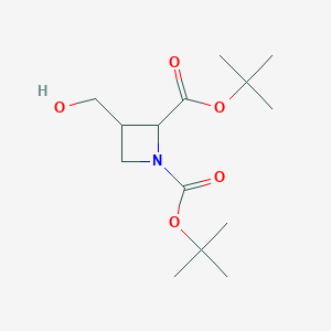 molecular formula C14H25NO5 B1451259 Ditert-butyl 3-(hydroxymethyl)azetidine-1,2-dicarboxylate CAS No. 1116478-18-2