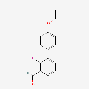 molecular formula C15H13FO2 B1451264 3-(4-Ethoxyphenyl)-2-fluorobenzaldehyde CAS No. 2138184-59-3