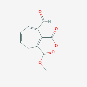 molecular formula C12H12O5 B14512661 Dimethyl 3-formylcyclohepta-1,3,5-triene-1,2-dicarboxylate CAS No. 63587-63-3