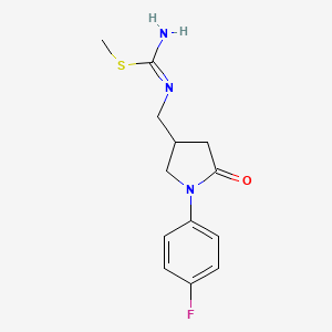molecular formula C13H16FN3OS B1451273 [1-(4-Fluorophenyl)-5-oxopyrrolidin-3-YL]methyl imidothiocarbamate methan+ CAS No. 1426290-37-0