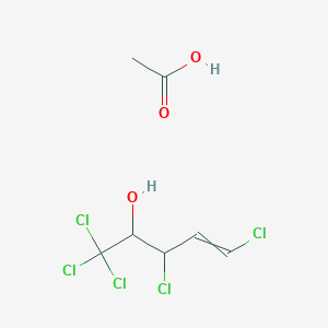 molecular formula C7H9Cl5O3 B14512736 Acetic acid;1,1,1,3,5-pentachloropent-4-en-2-ol CAS No. 63189-61-7