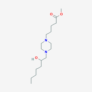 molecular formula C17H34N2O3 B14512737 Methyl 5-[4-(2-hydroxyheptyl)piperazin-1-YL]pentanoate CAS No. 62522-34-3