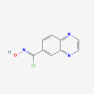 molecular formula C9H6ClN3O B1451275 N-Hydroxyquinoxaline-6-carbimidoyl chloride CAS No. 1956426-71-3