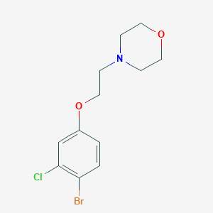 molecular formula C12H15BrClNO2 B1451277 4-[2-(4-Bromo-3-chlorophenoxy)-ethyl]-morpholine CAS No. 2024948-88-5
