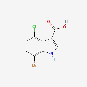 molecular formula C9H5BrClNO2 B1451281 7-Bromo-4-chloro-1H-indole-3-carboxylic acid CAS No. 126811-26-5