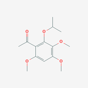 molecular formula C14H20O5 B14512861 Ethanone, 1-[3,4,6-trimethoxy-2-(1-methylethoxy)phenyl]- CAS No. 63635-42-7