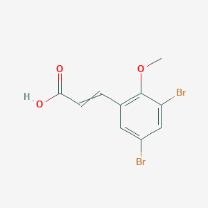 molecular formula C10H8Br2O3 B14512876 2-Propenoic acid, 3-(3,5-dibromo-2-methoxyphenyl)-, (E)- CAS No. 62547-36-8