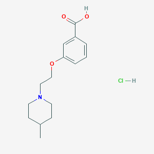 molecular formula C15H22ClNO3 B1451291 3-[2-(4-Methyl-piperidin-1-YL)-ethoxy]-benzoic acid hydrochloride CAS No. 1185301-42-1