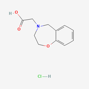 molecular formula C11H14ClNO3 B1451293 2,3-dihydro-1,4-benzoxazepin-4(5H)-ylacetic acid hydrochloride CAS No. 1185295-61-7