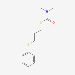 molecular formula C12H17NOS2 B14512937 S-[3-(Phenylsulfanyl)propyl] dimethylcarbamothioate CAS No. 62806-74-0