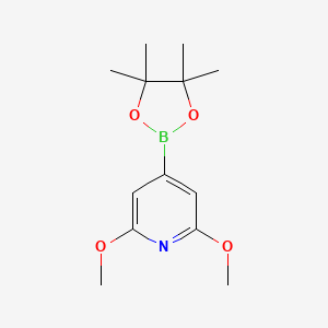molecular formula C13H20BNO4 B1451296 2,6-Dimethoxy-4-(4,4,5,5-tetramethyl-1,3,2-dioxaborolan-2-YL)pyridine CAS No. 1150561-54-8