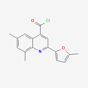 molecular formula C17H14ClNO2 B1451299 6,8-Dimethyl-2-(5-methyl-2-furyl)quinoline-4-carbonyl chloride CAS No. 1160254-77-2