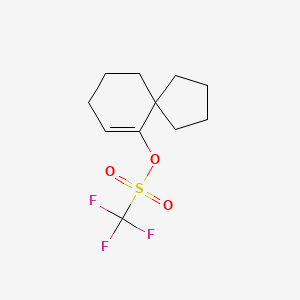 molecular formula C11H15F3O3S B14513002 Spiro[4.5]dec-6-en-6-yl trifluoromethanesulfonate CAS No. 63438-16-4