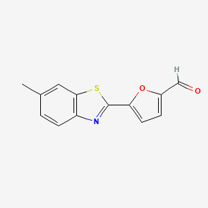 molecular formula C13H9NO2S B14513014 5-(6-Methyl-1,3-benzothiazol-2-yl)furan-2-carbaldehyde CAS No. 63400-69-1