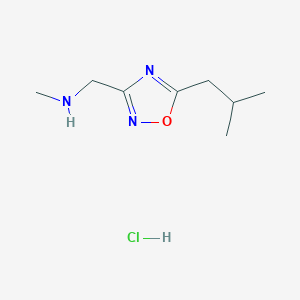 molecular formula C8H16ClN3O B1451303 N-[(5-isobutyl-1,2,4-oxadiazol-3-yl)methyl]-N-methylamine hydrochloride CAS No. 1185297-76-0