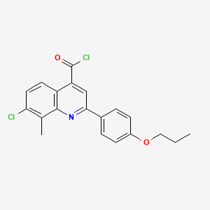 molecular formula C20H17Cl2NO2 B1451305 7-Chloro-8-methyl-2-(4-propoxyphenyl)quinoline-4-carbonyl chloride CAS No. 1160263-78-4
