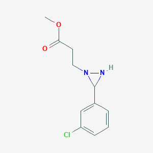 molecular formula C11H13ClN2O2 B14513050 Methyl 3-[3-(3-chlorophenyl)diaziridin-1-yl]propanoate CAS No. 62664-24-8