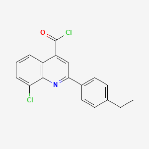 molecular formula C18H13Cl2NO B1451306 8-Chloro-2-(4-ethylphenyl)quinoline-4-carbonyl chloride CAS No. 1160256-02-9