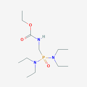 molecular formula C12H28N3O3P B14513064 Ethyl {[bis(diethylamino)phosphoryl]methyl}carbamate CAS No. 62679-48-5