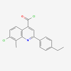 molecular formula C19H15Cl2NO B1451307 7-Chloro-2-(4-ethylphenyl)-8-methylquinoline-4-carbonyl chloride CAS No. 1160256-04-1