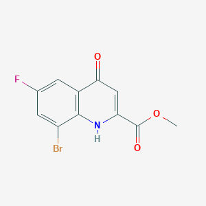 molecular formula C11H7BrFNO3 B1451308 Methyl 8-bromo-6-fluoro-4-oxo-1,4-dihydroquinoline-2-carboxylate CAS No. 442549-68-0