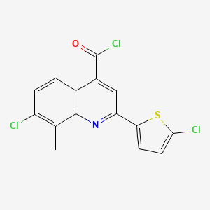 molecular formula C15H8Cl3NOS B1451309 7-Chloro-2-(5-chloro-2-thienyl)-8-methylquinoline-4-carbonyl chloride CAS No. 1160256-94-9