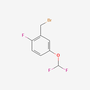 molecular formula C8H6BrF3O B1451316 2-(Bromomethyl)-4-(difluoromethoxy)-1-fluorobenzene CAS No. 1017779-36-0