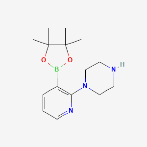 molecular formula C15H24BN3O2 B1451318 1-(3-(4,4,5,5-Tetramethyl-1,3,2-dioxaborolan-2-yl)pyridin-2-yl)piperazine CAS No. 1150561-73-1