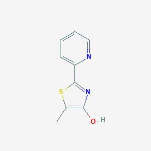 molecular formula C9H8N2OS B145132 5-Methyl-2-(2-pyridinyl)-1,3-thiazol-4-ol CAS No. 131786-47-5