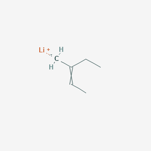 molecular formula C6H11Li B14513250 lithium;3-methanidylpent-2-ene CAS No. 62883-82-3