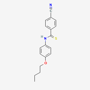 molecular formula C18H18N2OS B14513288 N-(4-Butoxyphenyl)-4-cyanobenzene-1-carbothioamide CAS No. 62516-47-6