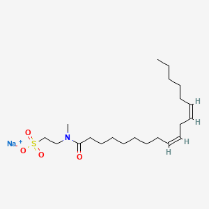 molecular formula C21H38NNaO4S B14513329 Ethanesulfonic acid, 2-(methyl((9Z,12Z)-1-oxo-9,12-octadecadienyl)amino)-, sodium salt CAS No. 63217-14-1