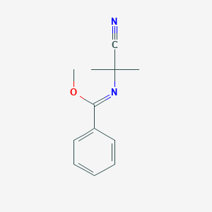molecular formula C12H14N2O B14513336 Methyl N-(2-cyanopropan-2-yl)benzenecarboximidate CAS No. 62722-93-4
